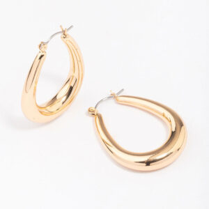 Cut Out Pear Hoop Earrings