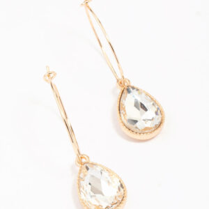 Pear Halo Drop Earrings