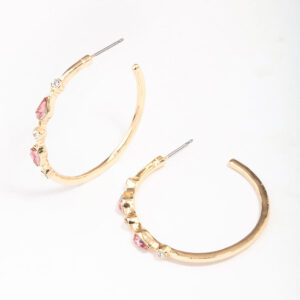 Pear Circle Hoop Earrings