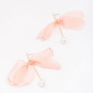 Fabric Knotted Flower Earrings