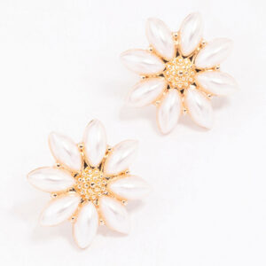 Pearl Flower Stud Earrings