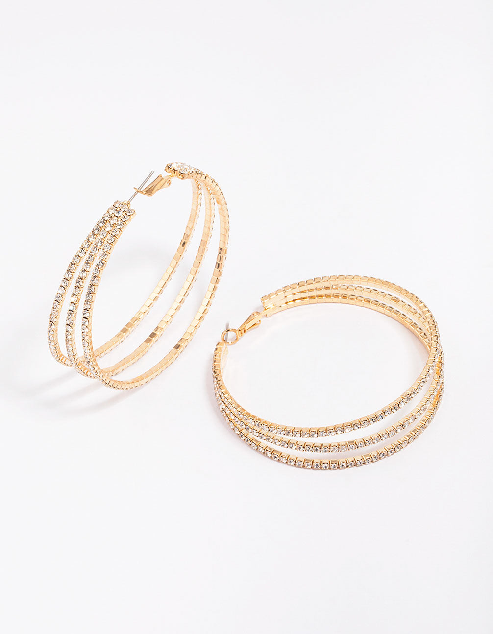 Medium Triple Row Hoop Earrings