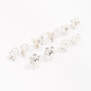 Butterfly & Flower Clip On Earring 5-Pack