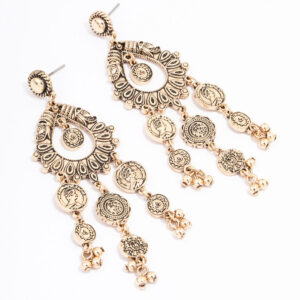 Antique Coin Droplet Earrings