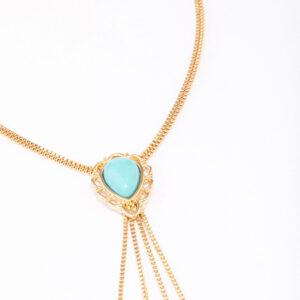 Turquoise Stone Bolo Chain Necklace