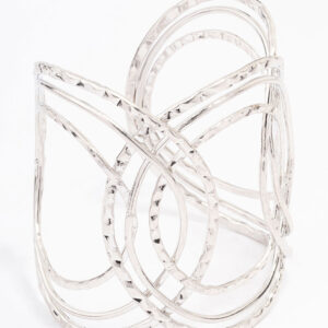 Rhodium Oval Loop Wrist Cuff