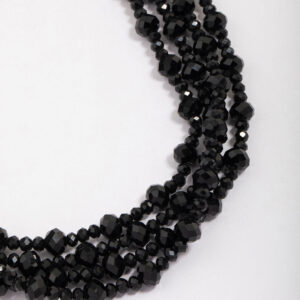 Black Beaded Layered Necklace