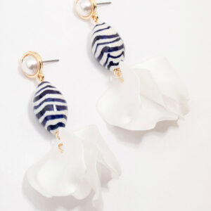 Pearl Petal & Beaded Drop Earrings