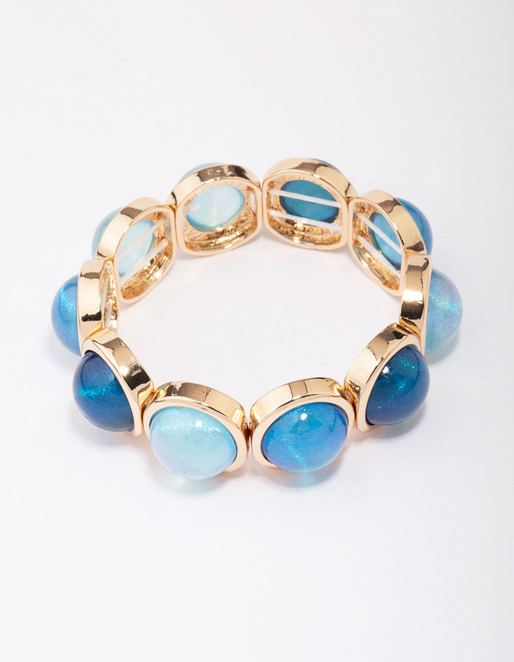 Acrylic Blue Circle Stretch Bracelet