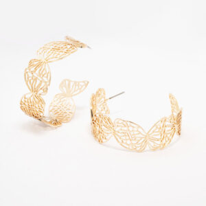 Butterfly Flat Hoop Earrings