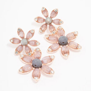 Rose Flower Beaded Drop Earrings