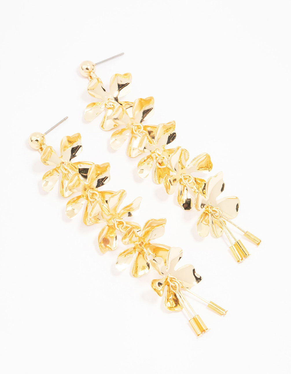 Linear Petal Drop Earrings