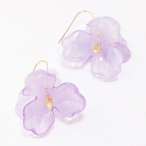 Lilac Floral Petal Drop Earrings