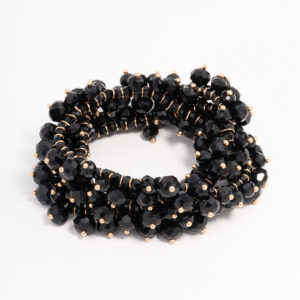 Black Beaded Textured Bracelet