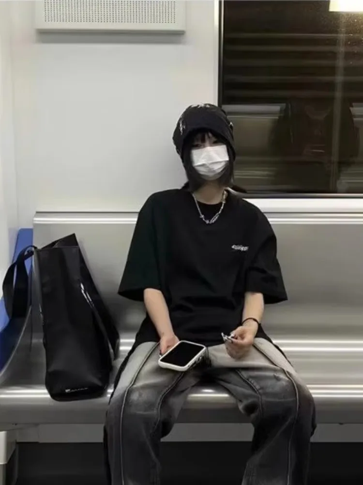 Spliced Jeans With Old Zippers, High Street Insets, Trendy Gradient Straight Tube Loose Wide Leg Pants, Children's Jeans - Image 3