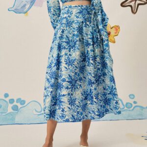 The High Waisted Pleated Floral Skirt