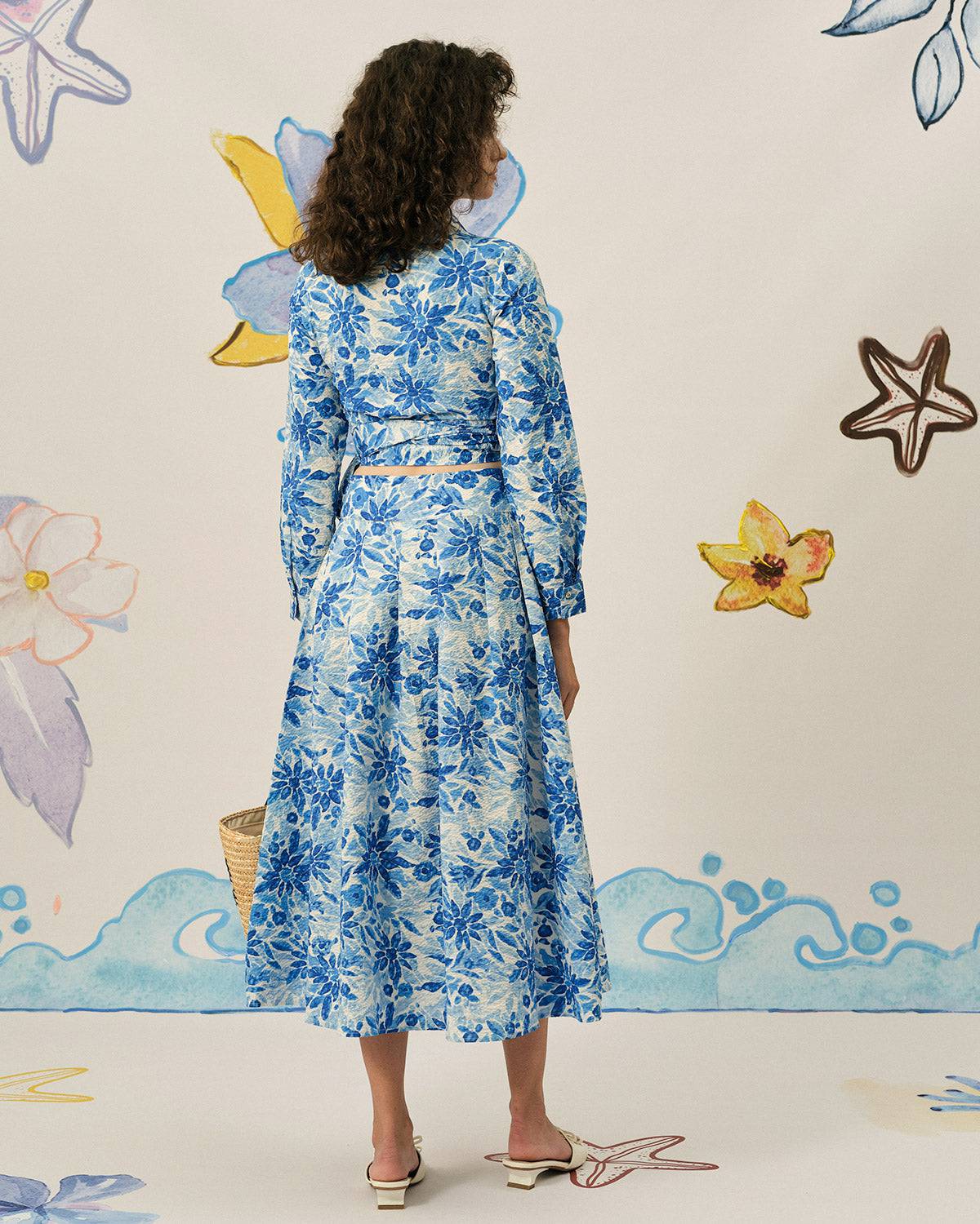 The High Waisted Pleated Floral Skirt - Image 5