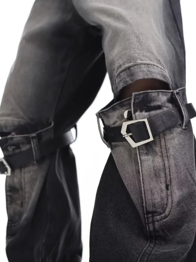 High Street Niche Design Wide Leg Washed Jeans For Men And Women, Straight Tube Loose Fitting Retro Pants, Trendy Women's Jeans - Image 4