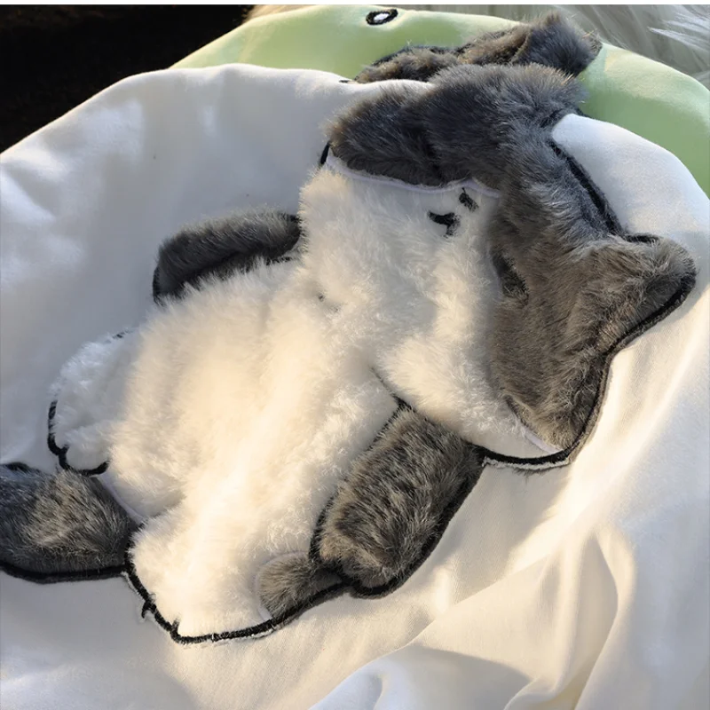 2024 Summer New Cartoon Cat Women's T-shirt Korean Simple Casual Women's Short Sleeve T-shirt Fun Sweet Cute Y2K Tops - Image 6