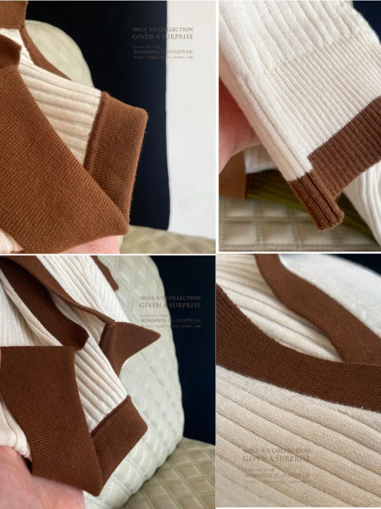 Women's T-shirt Polo Collar Short Sleeve Fashion Blouses 2024 Female Slim Knitted Tee White Skinny Casual Women Summer Tank Top - Image 5