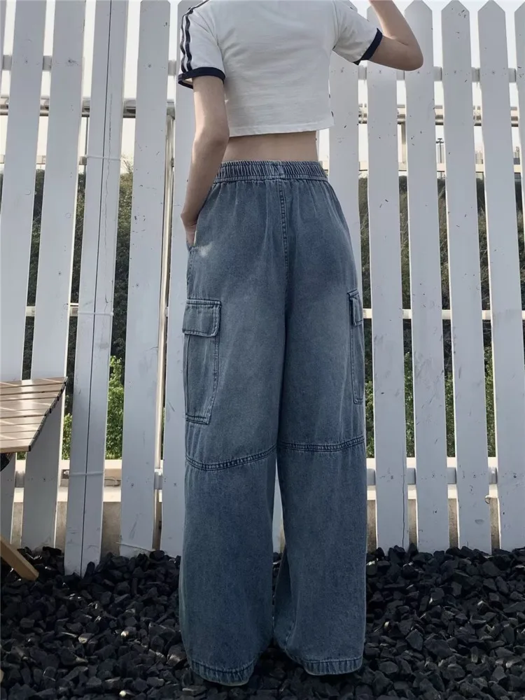 Retro Style Straight Leg Jeans For Female Niche Design, Loose And Multi Pocket Wide Leg Pants For Women's Jeans - Image 6