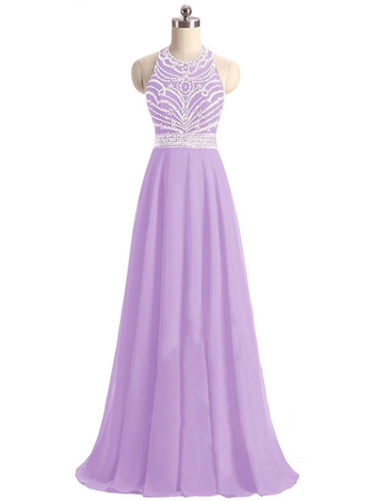 Ladies Evening Gown Prom Dress Floor Length Rhinestone Party Dress - Image 6