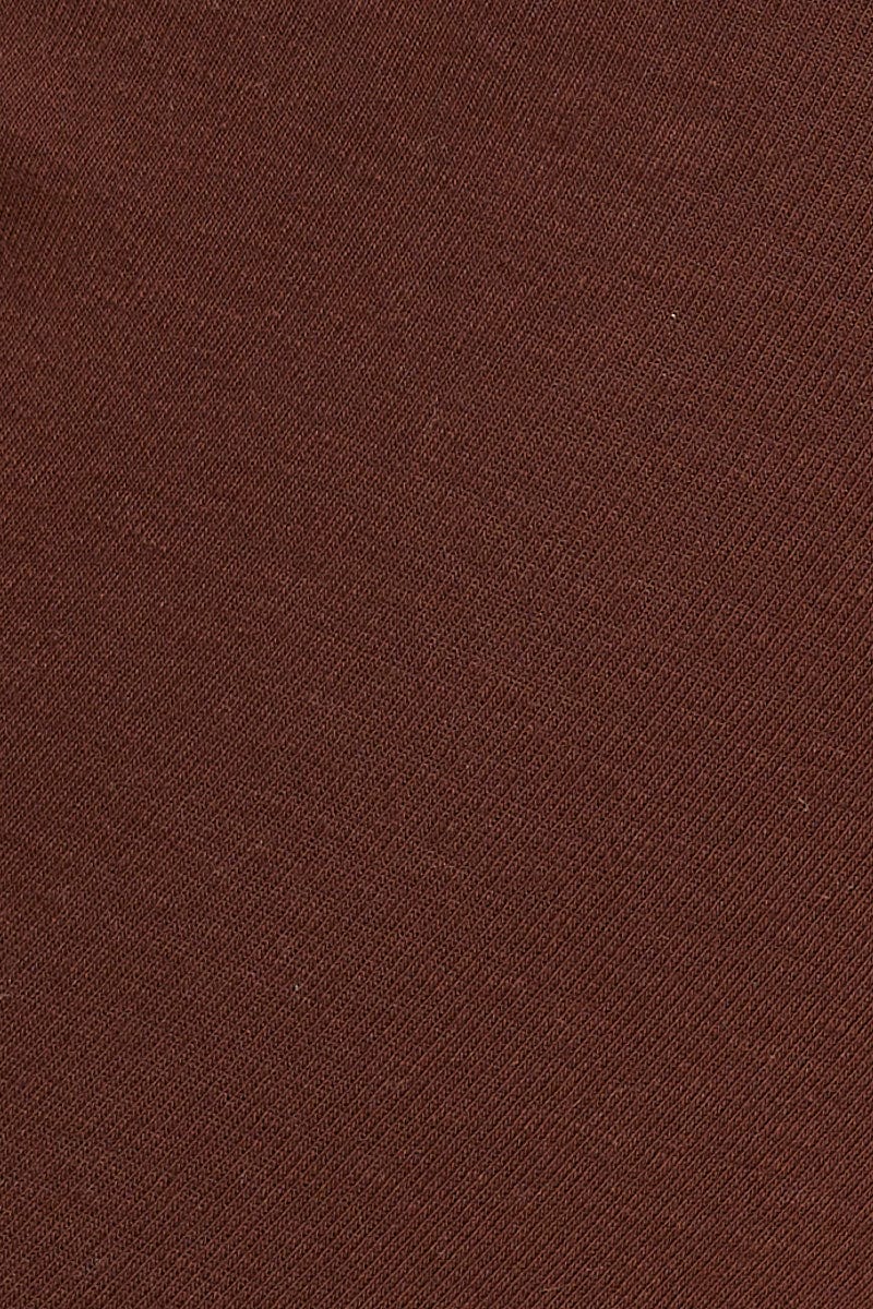 Brown Crop Top Square Neck Cotton Stretch - Image 6