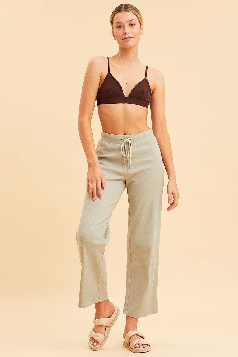 Brown Triangle Bralette Cotton Stretch - Image 2