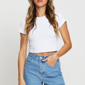 Blue Relaxed Denim Shorts High Rise