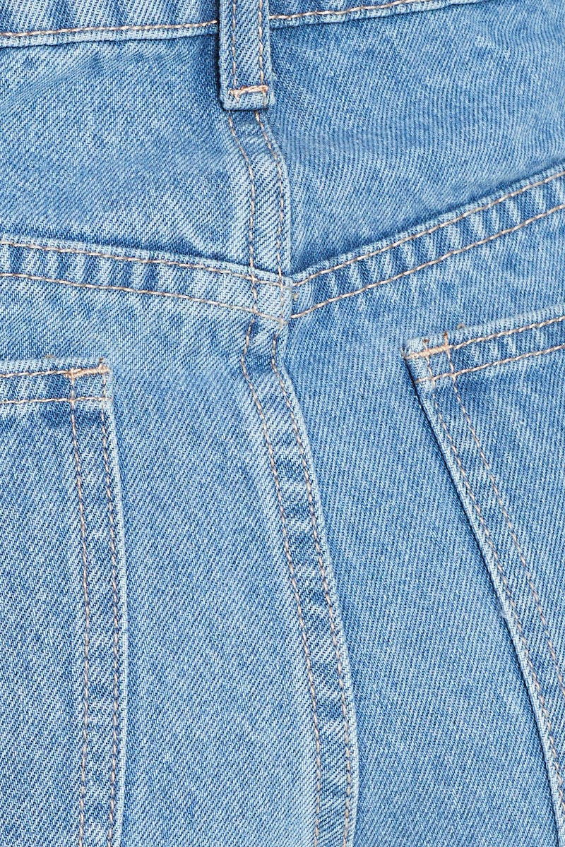 Blue Relaxed Denim Shorts High Rise - Image 6